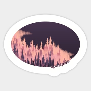 Pink Fog Forest Sticker